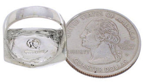 Turquoise Sterling Silver Southwestern Jewelry Ring Size 5-1/4 TX39845